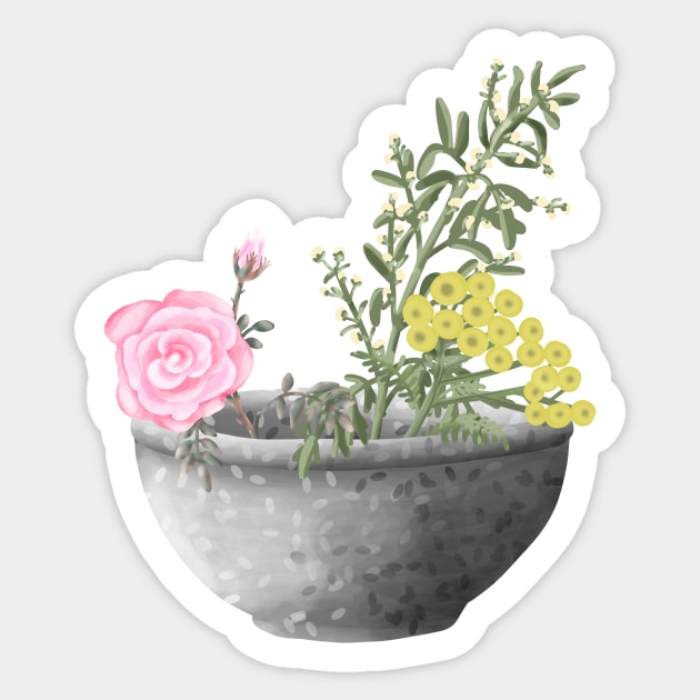 Herbs in A Bowl Sticker by Amalus-files
